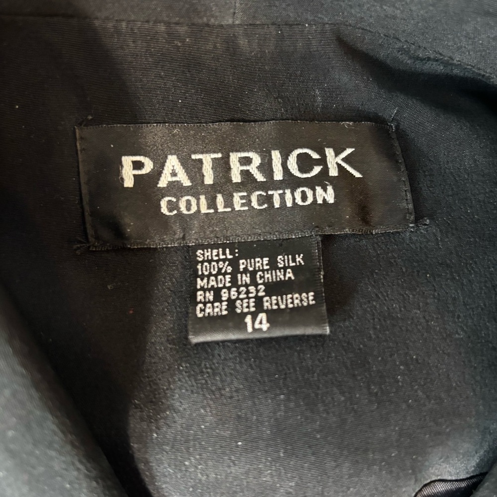 Patrick Collection Vintage 90s Size 14 Silk Jacke… - image 7